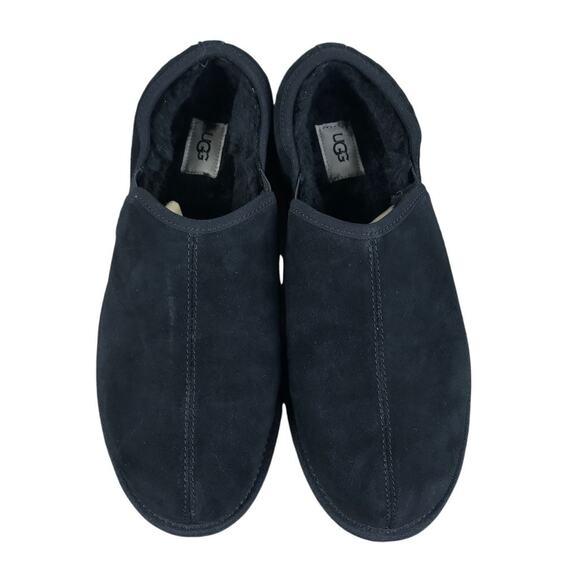 UGG Scuff Romeo II Slippers Men 13 Black Suede/Sheep Comfy Retro Cottage NWOB - Picture 7 of 10